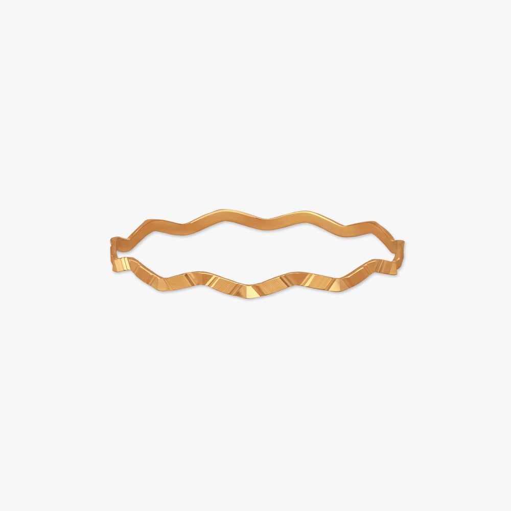 

Sculpted Zigzag Gold Bangle