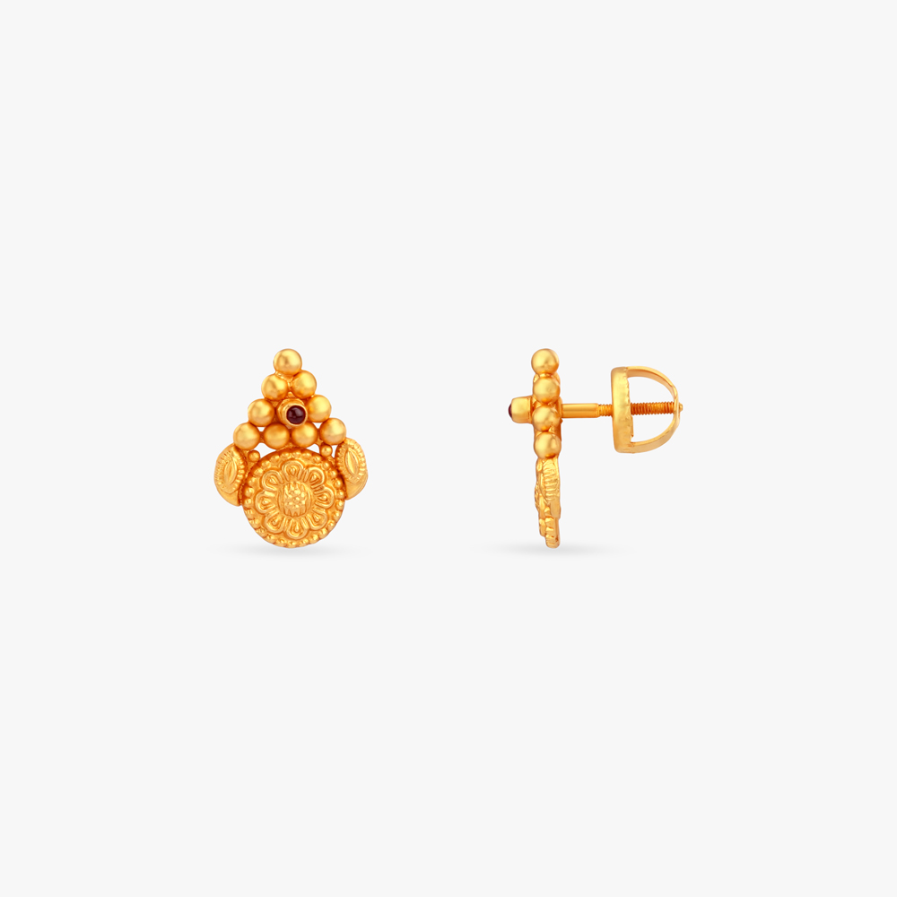 Floral Coin Gold Necklace Set,,hi-res image number null