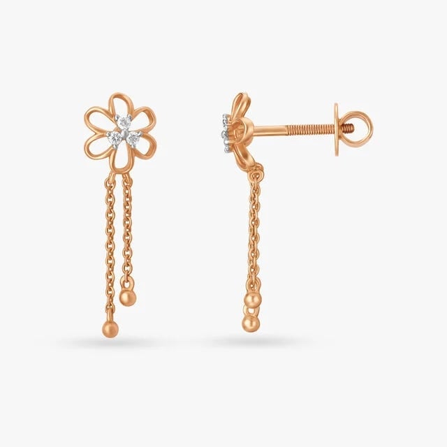 Fresh Flower Diamond Drop Earrings,,hi-res image number null