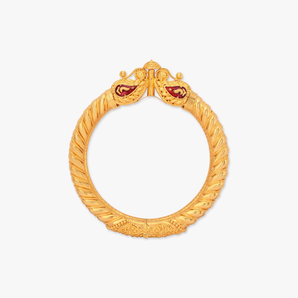Paisley Pratima Solid Bala Gold Bangles,,hi-res image number null