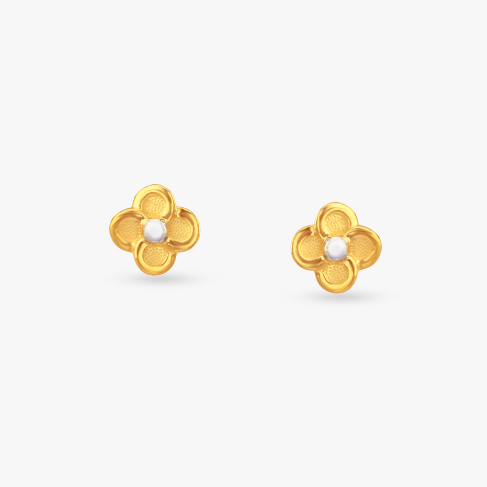Sweet Blossom Gold Stud Earrings for Kids,,hi-res image number null