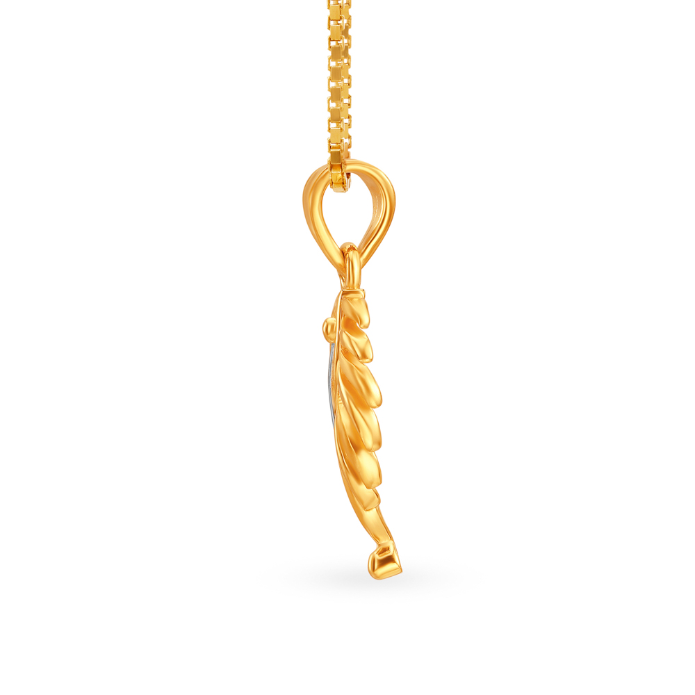 Abstract Artistic Leafy Gold Pendant,,hi-res image number null