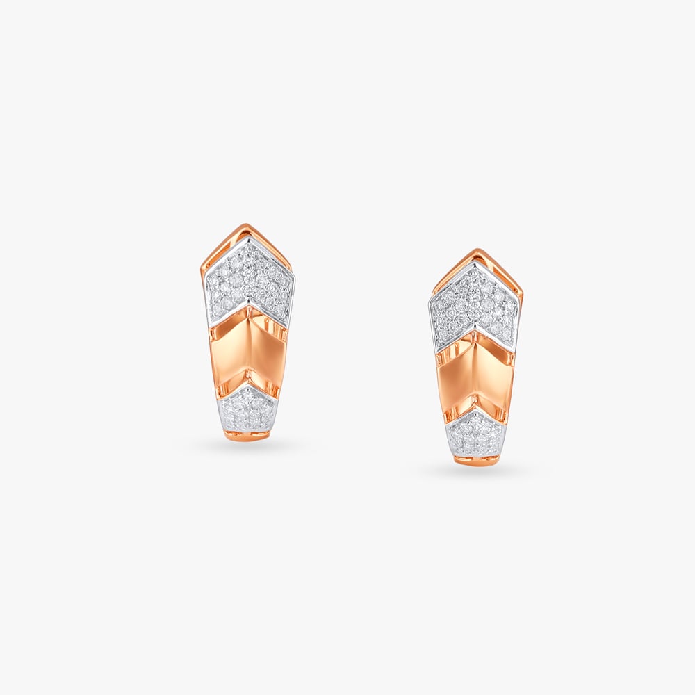 Twin Expression Diamond Hoop Earrings,,hi-res image number null