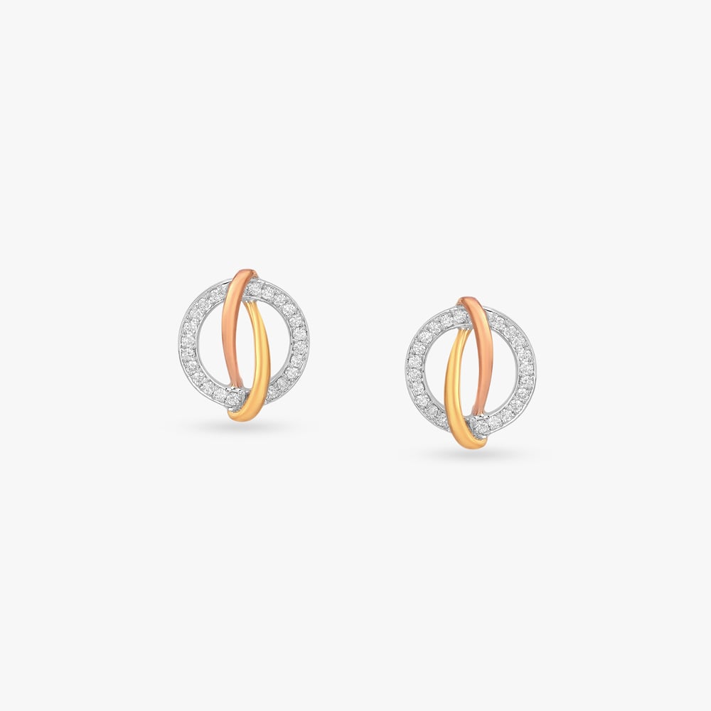 Entwined Orbit Diamond Stud Earrings,,hi-res image number null