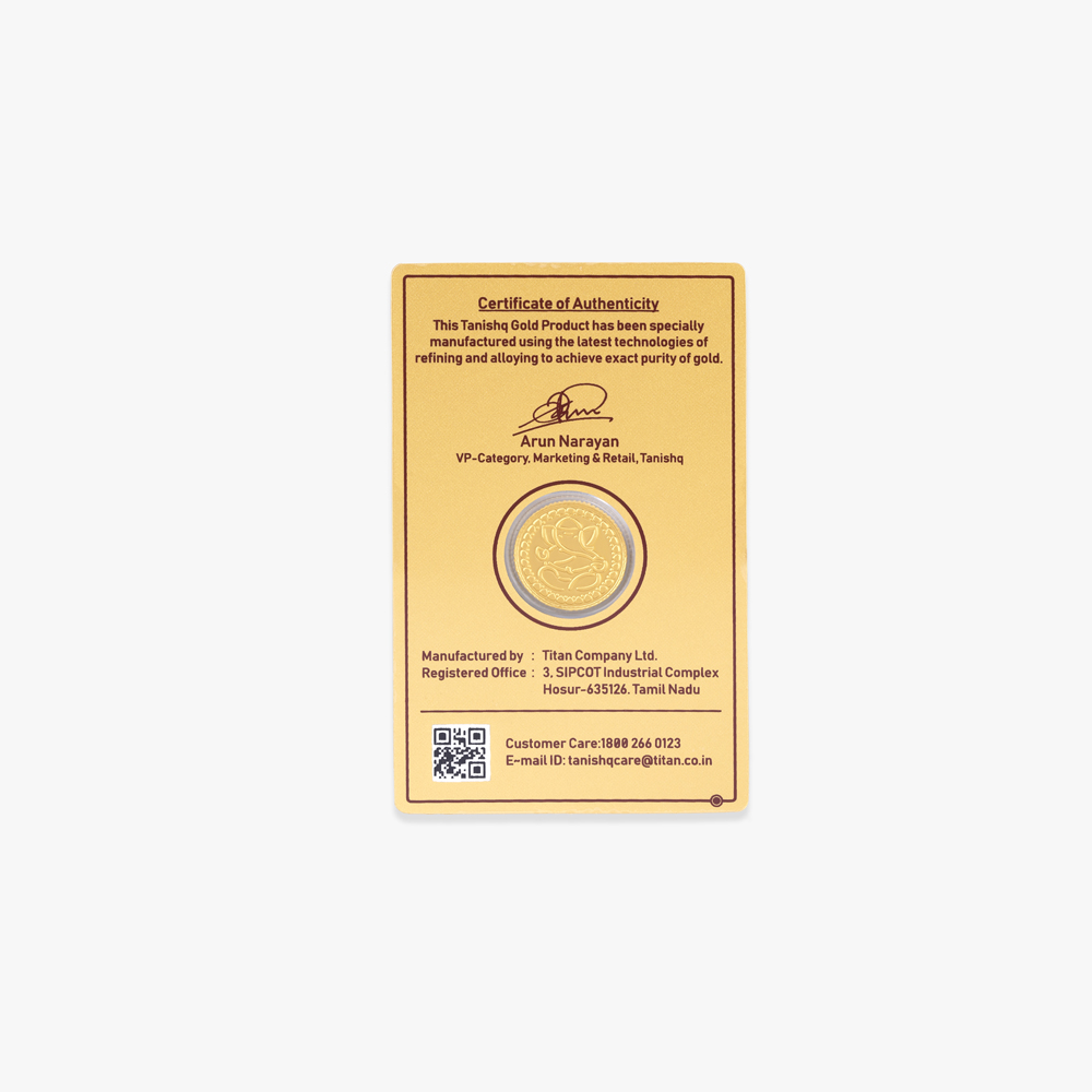 5 gram 24 Karat Gold Coin with Ganesha Motif,,hi-res image number null