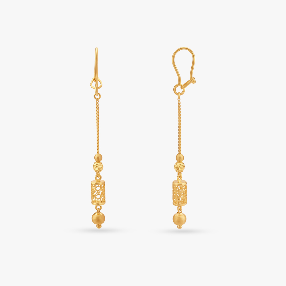 Sleek Beaded Hoop Earrings,,hi-res image number null