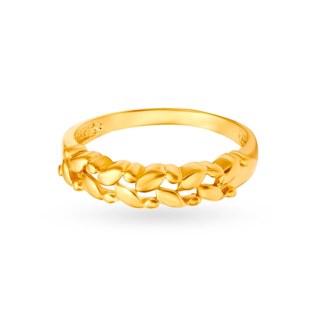 Beautiful 22 Karat Yellow Gold Braided Finger Ring,,hi-res image number null