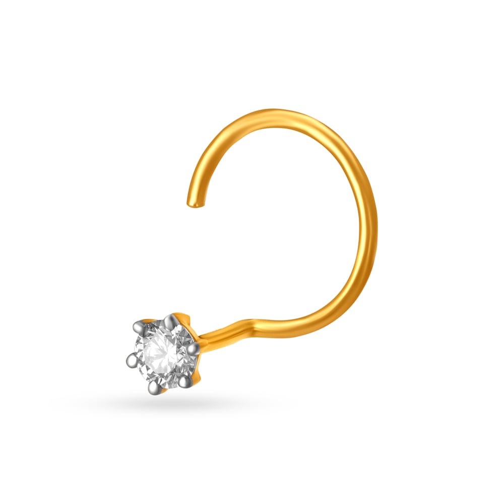 Sublime Gold and Diamond Nose Pin,,hi-res image number null