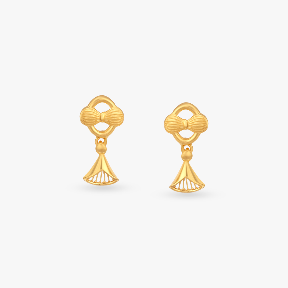 Ribbon Swing Gold Drop Earrings for Kids,,hi-res image number null