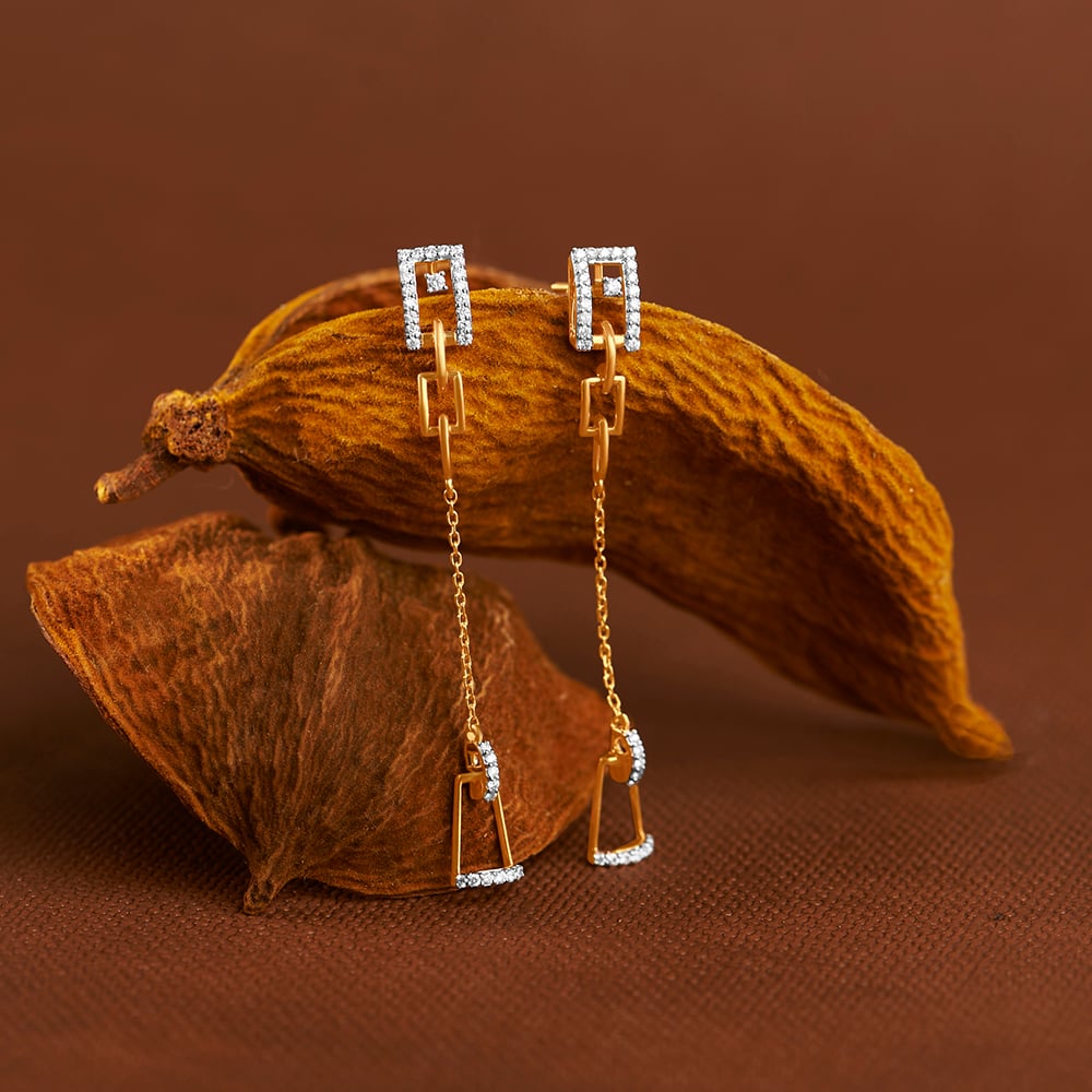 Classy Edgy Diamond Drop Earrings,,hi-res image number null