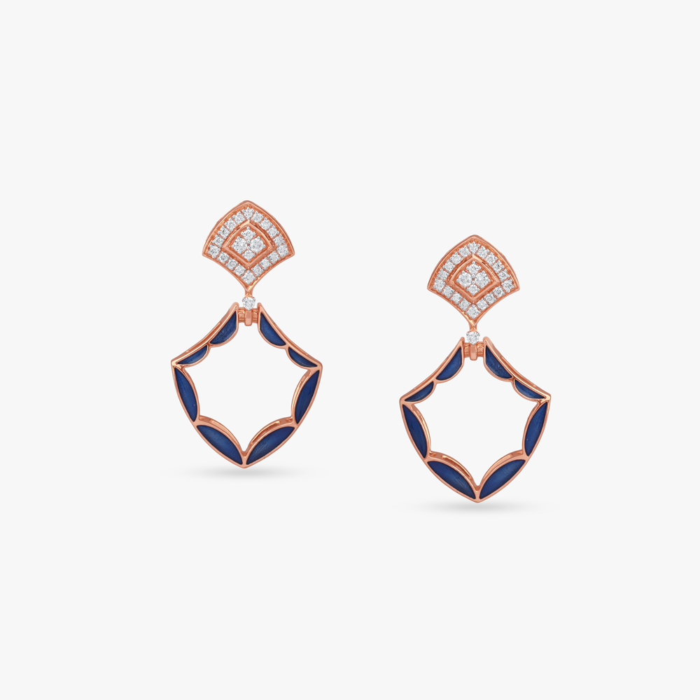 Versatile Enamel Diamond Drop Earrings,,hi-res image number null