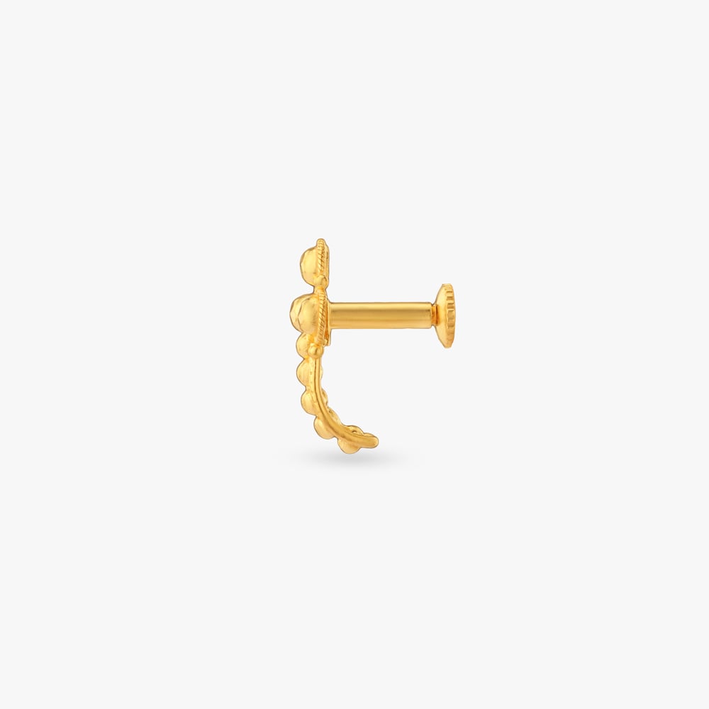 Royal Curve Gold Nose Pin,,hi-res image number null