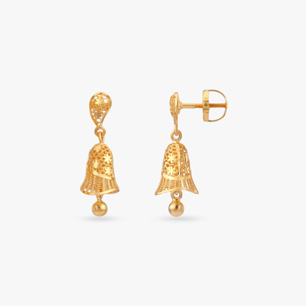 

Timeless Dome Gold Jhumka Earrings