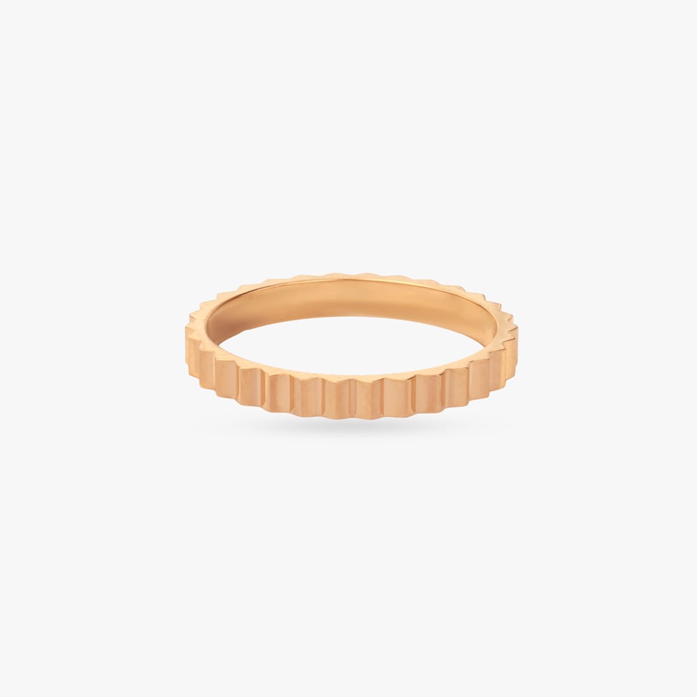 Linear Ridge Gold Ring for Men,,hi-res image number null
