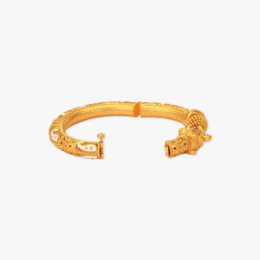 Gajra Shringar Solid Bala Gold Bangle,,hi-res image number null
