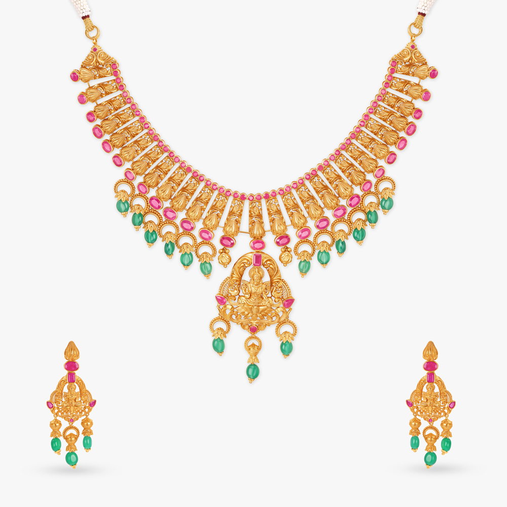 Glistening Gold Necklace Set,,hi-res image number null