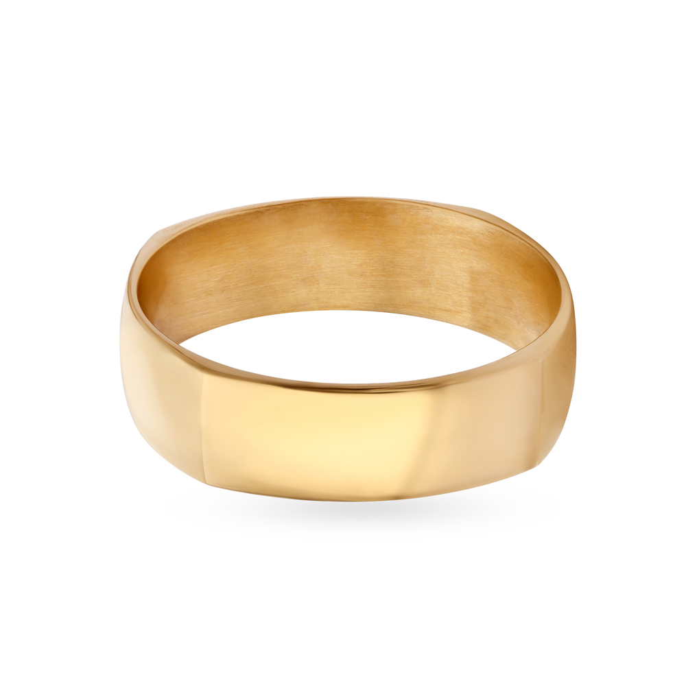 Sleek Gold Finger Ring for Men,,hi-res image number null