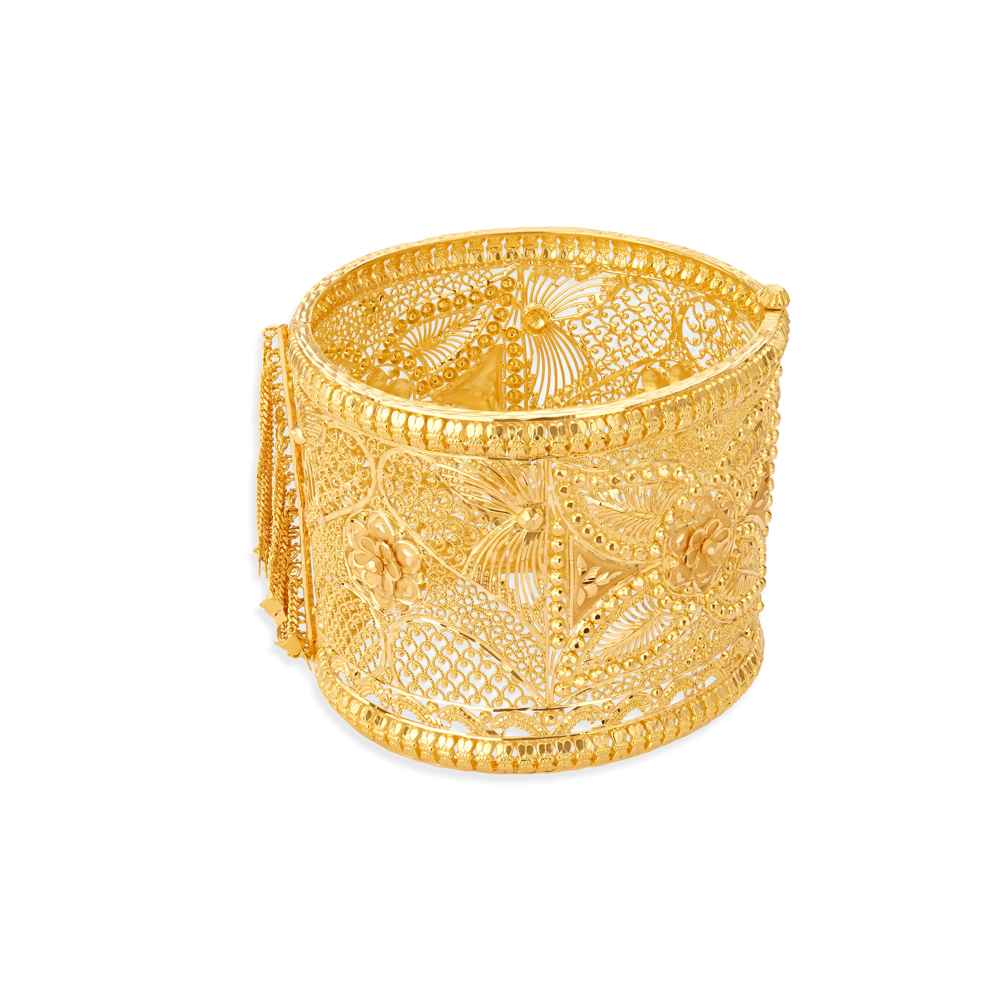 Exquisite Bengali Glass Gheroo Gold Bangle