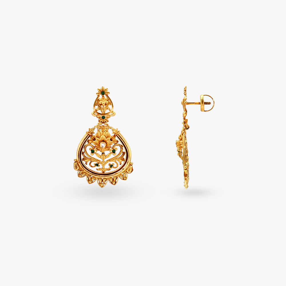Floral Meenakari Gold Necklace Set,,hi-res image number null