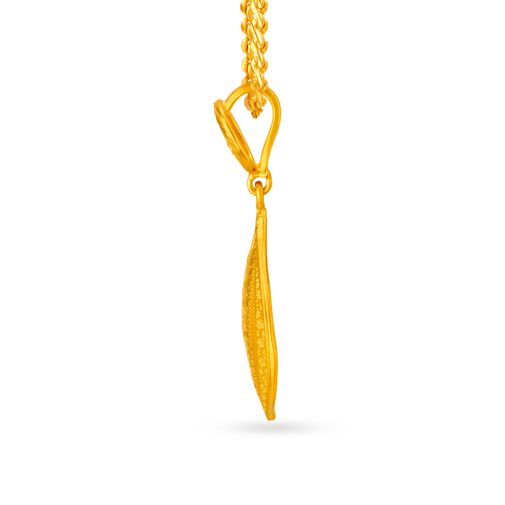 Classic Matte Gold Pendant and Earrings Set,,hi-res image number null