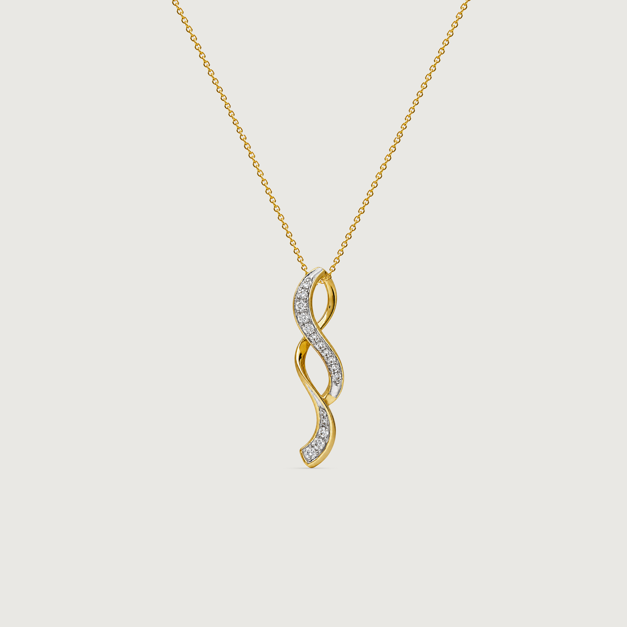 Fluid Twisted Diamond Pendant,,hi-res image number null