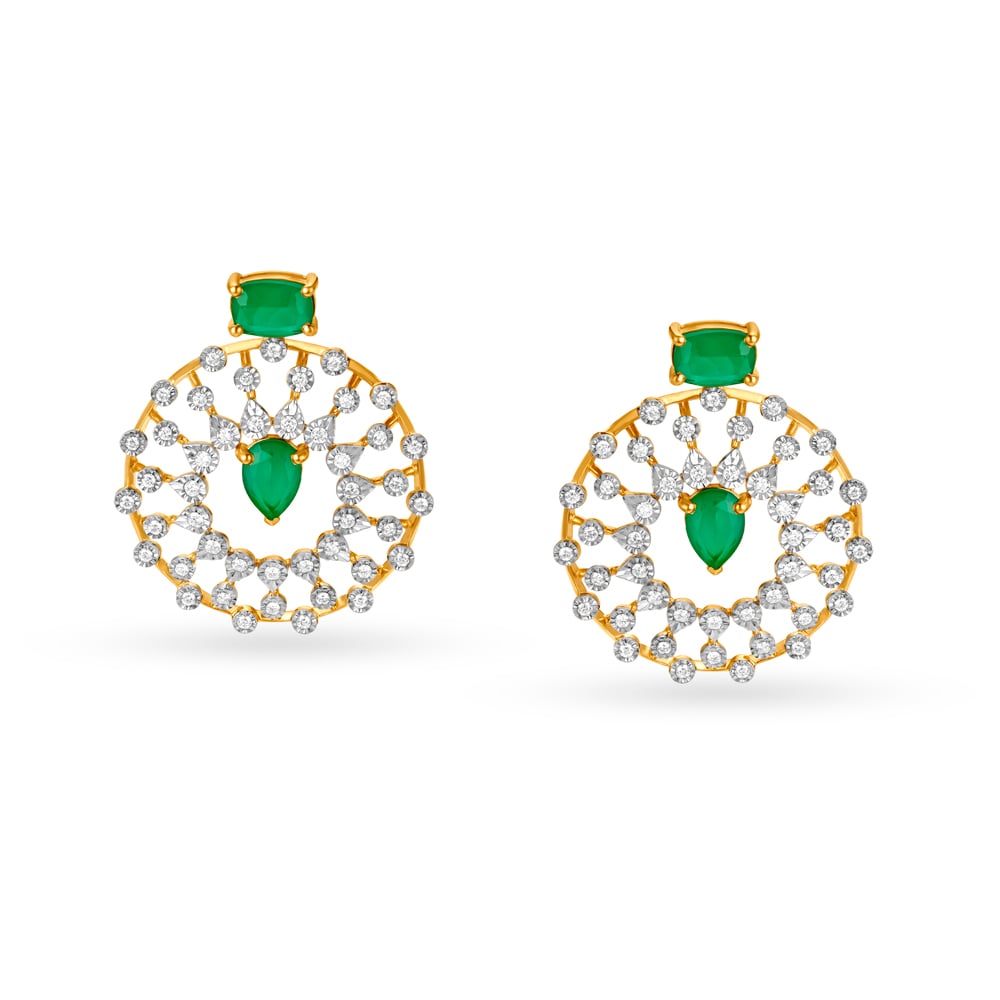 Glamorous Floral Diamond Stud Earrings,,hi-res image number null