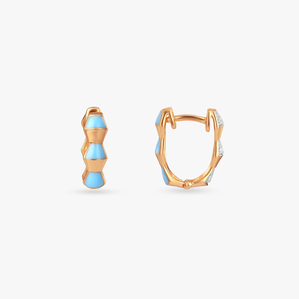 Azure Flip Diamond Hoop Earrings,,hi-res image number null