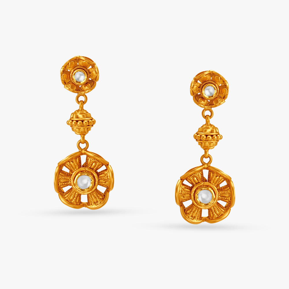 Opulent Floral Drop Earrings,,hi-res image number null