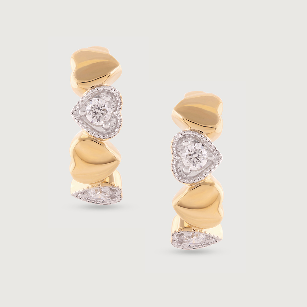Bold Chic Gold & Diamond Hoop Earrings,,hi-res image number null