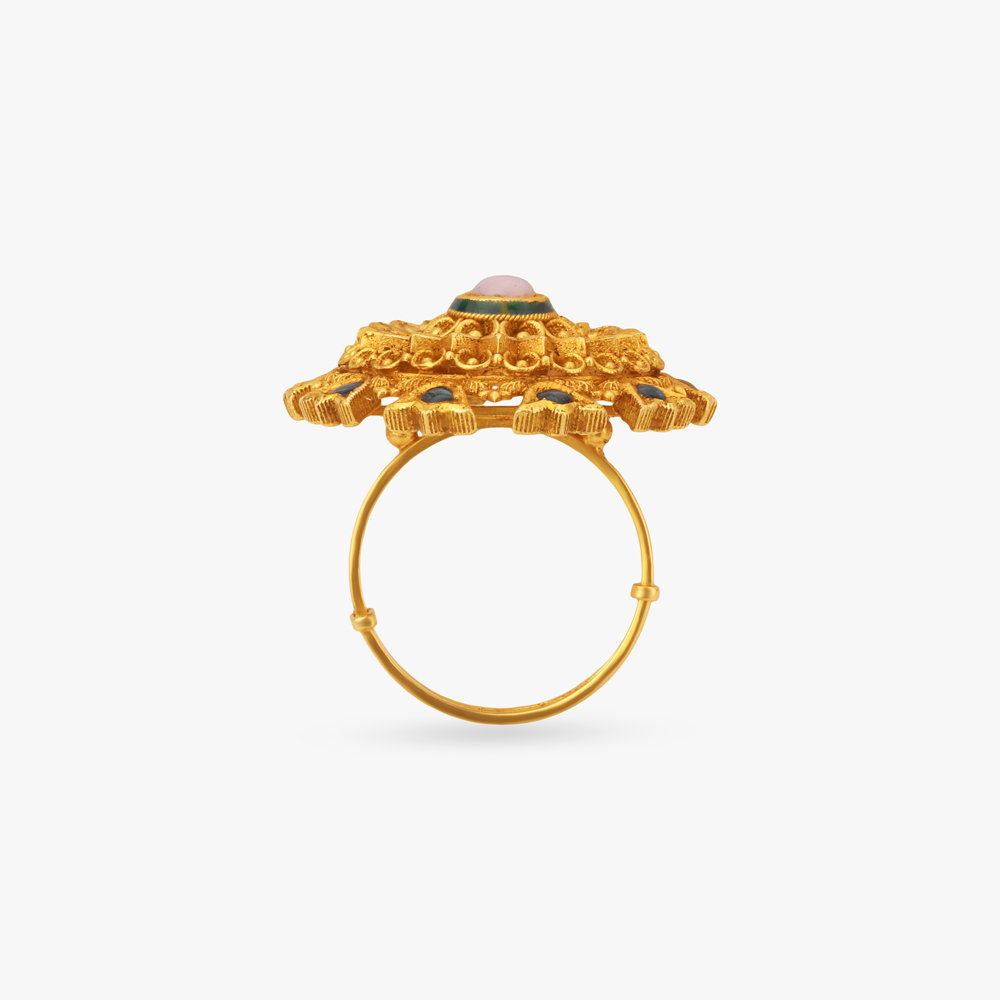 Sunburst Kundan Antique Ring,,hi-res image number null