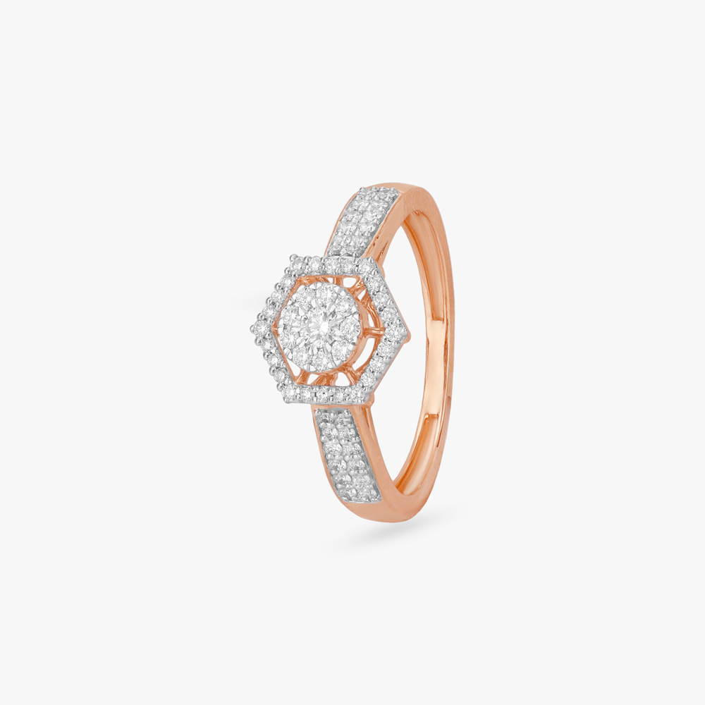 Hexa Halo Diamond Ring,,hi-res image number null