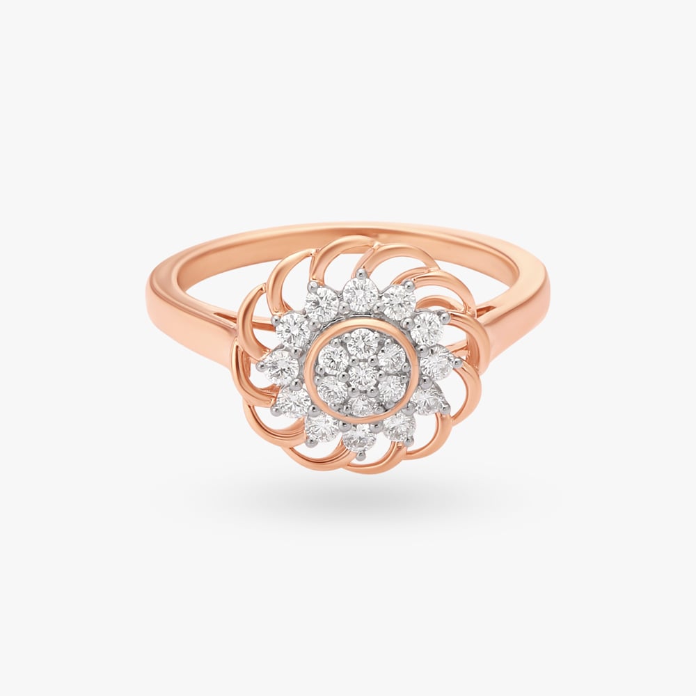 Floral Diamond Finger Ring,,hi-res image number null