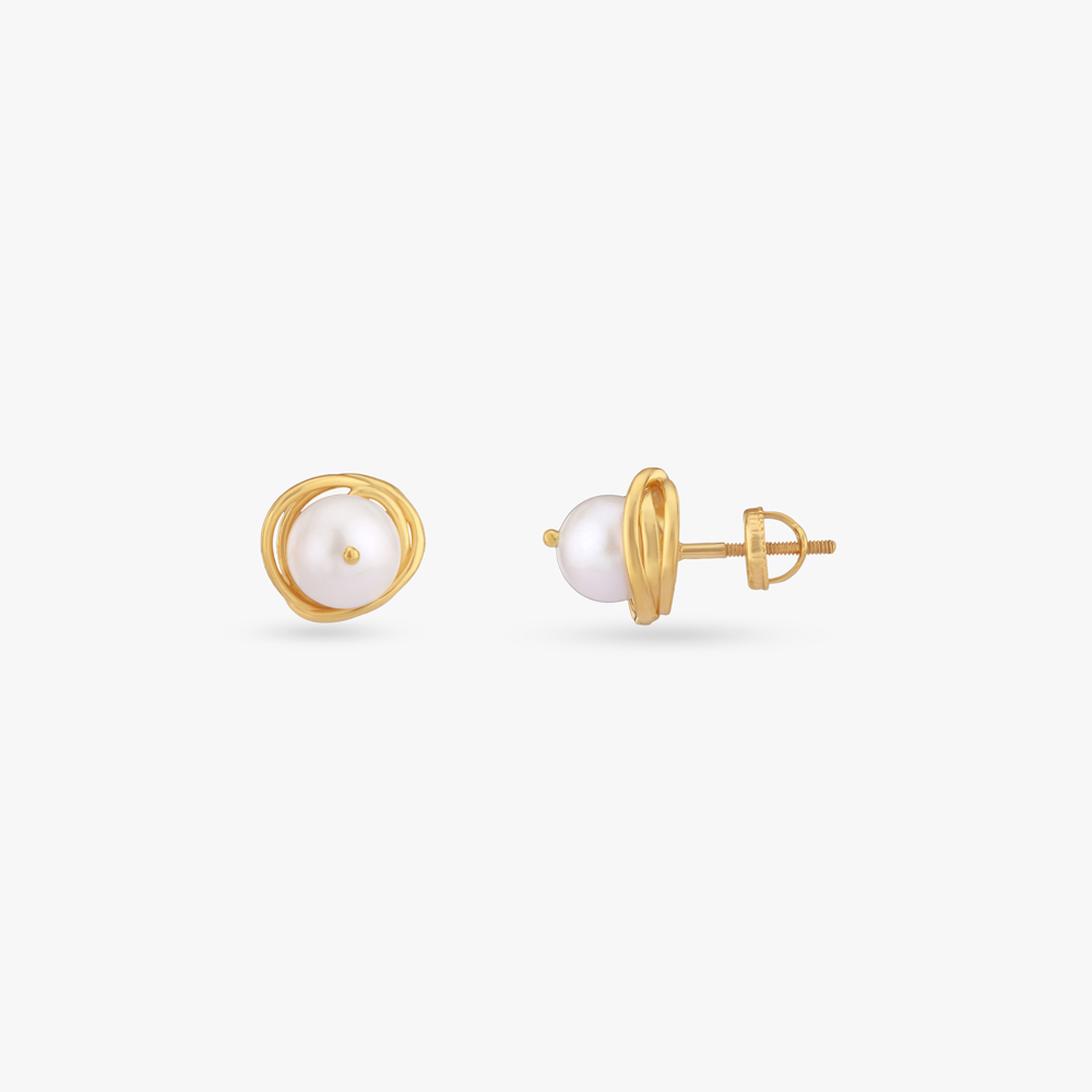 Spiral Aura Gold Stud Earrings,,hi-res image number null