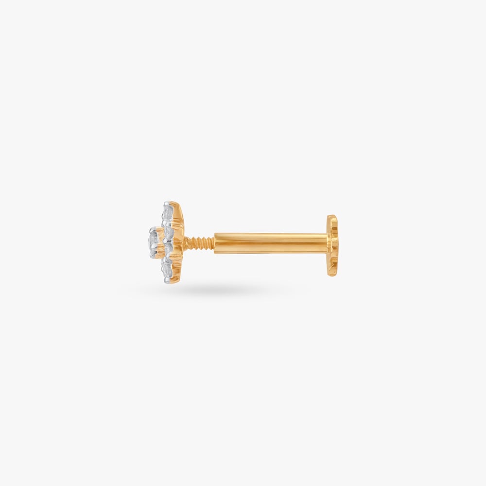 Floral Crown Diamond Nose Pin,,hi-res image number null