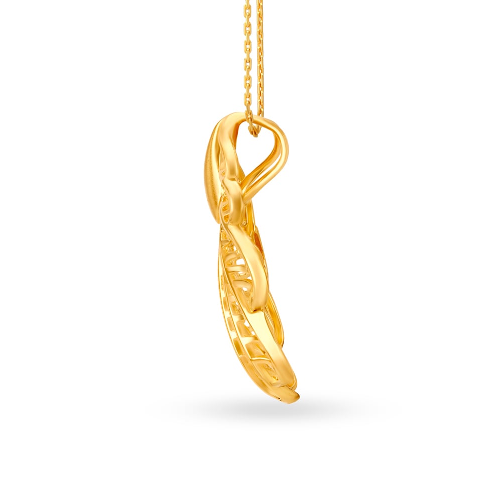 Elegant Gold Peacock Pendant and Earrings Set,,hi-res image number null