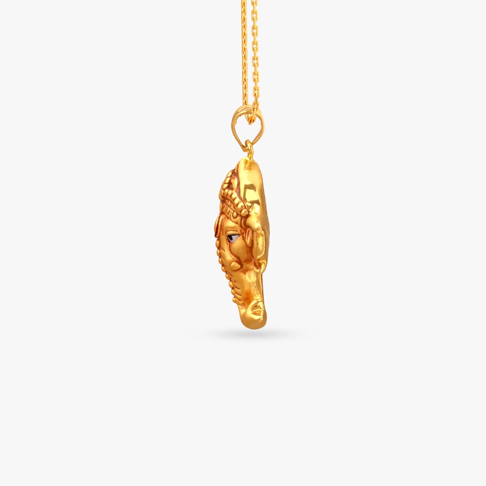Ganesha Art Gold Pendant,,hi-res image number null