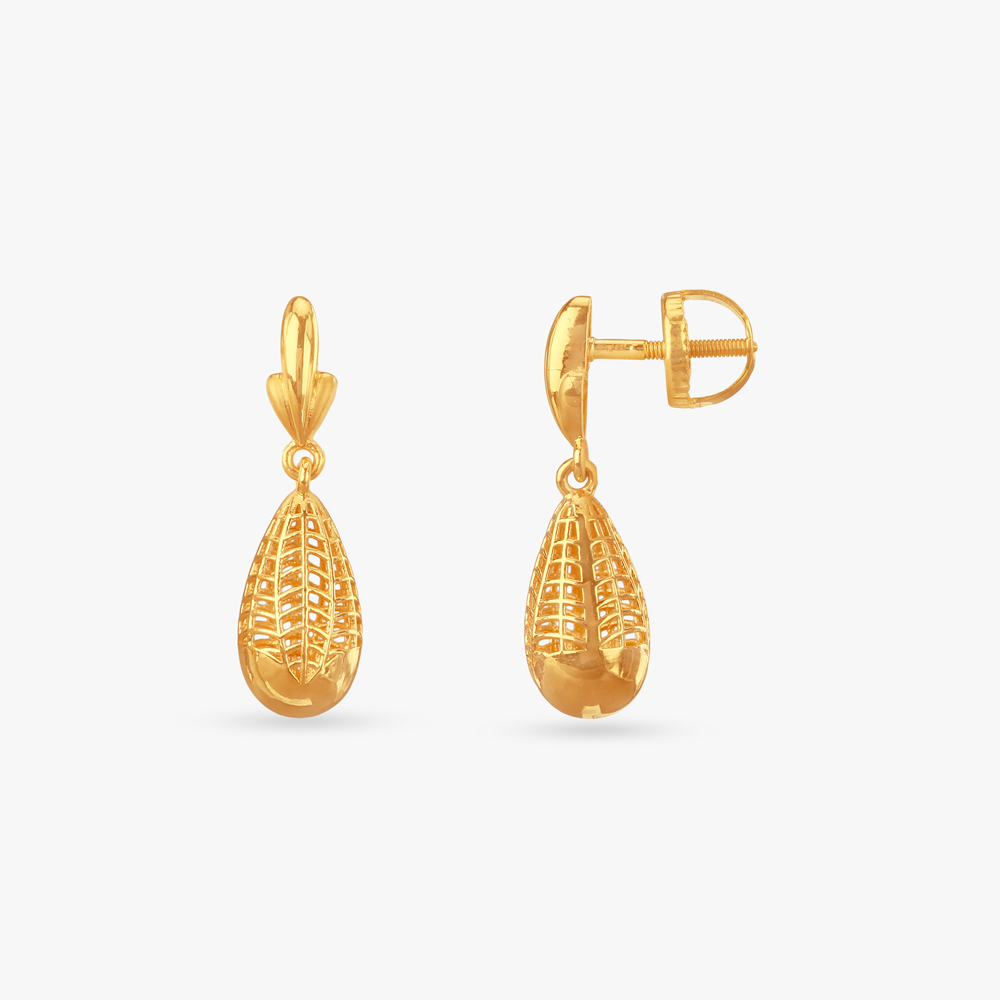 Gloss Dome Gold Drop Earrings,,hi-res image number null