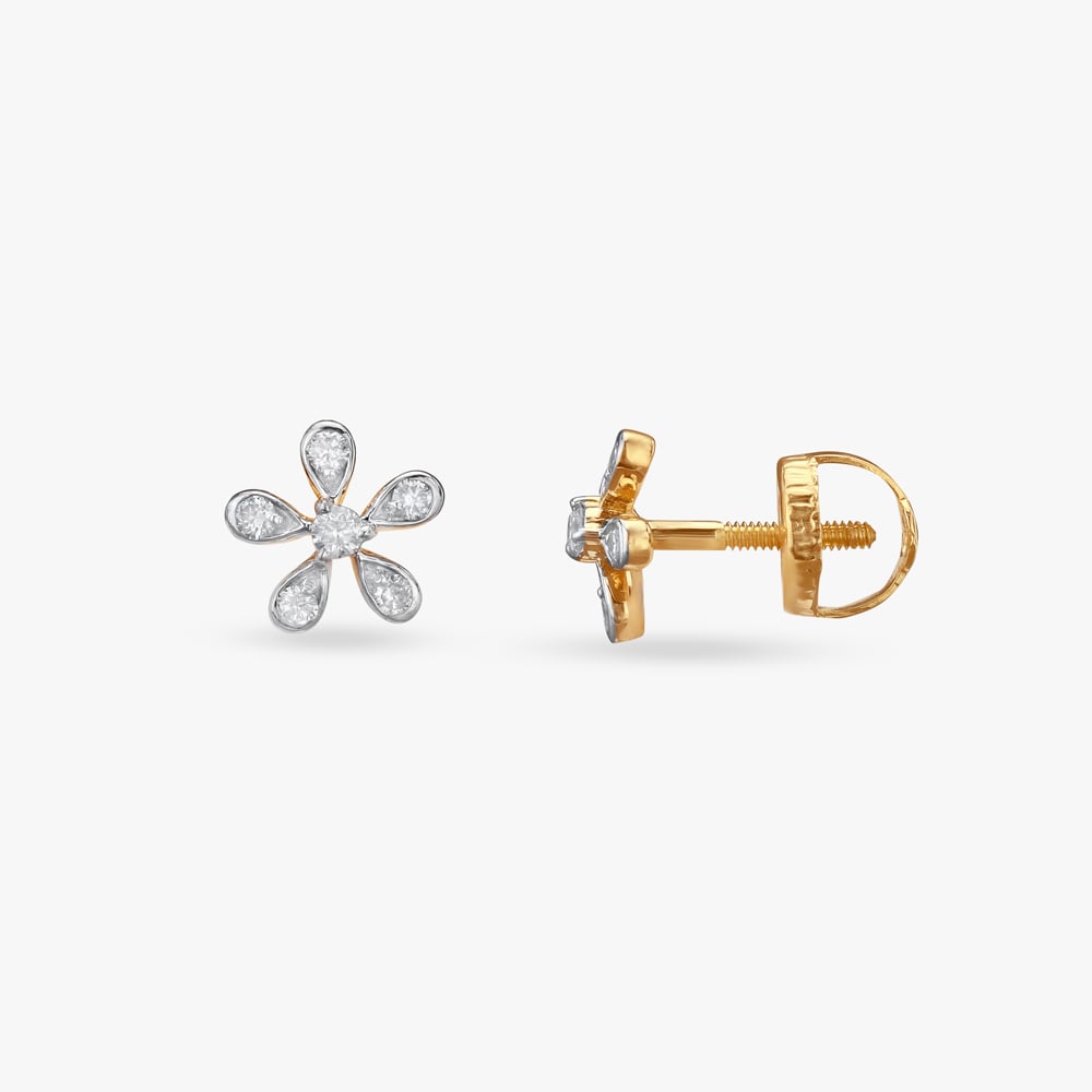 Little Bloom Diamond Stud Earrings For Kids,,hi-res image number null