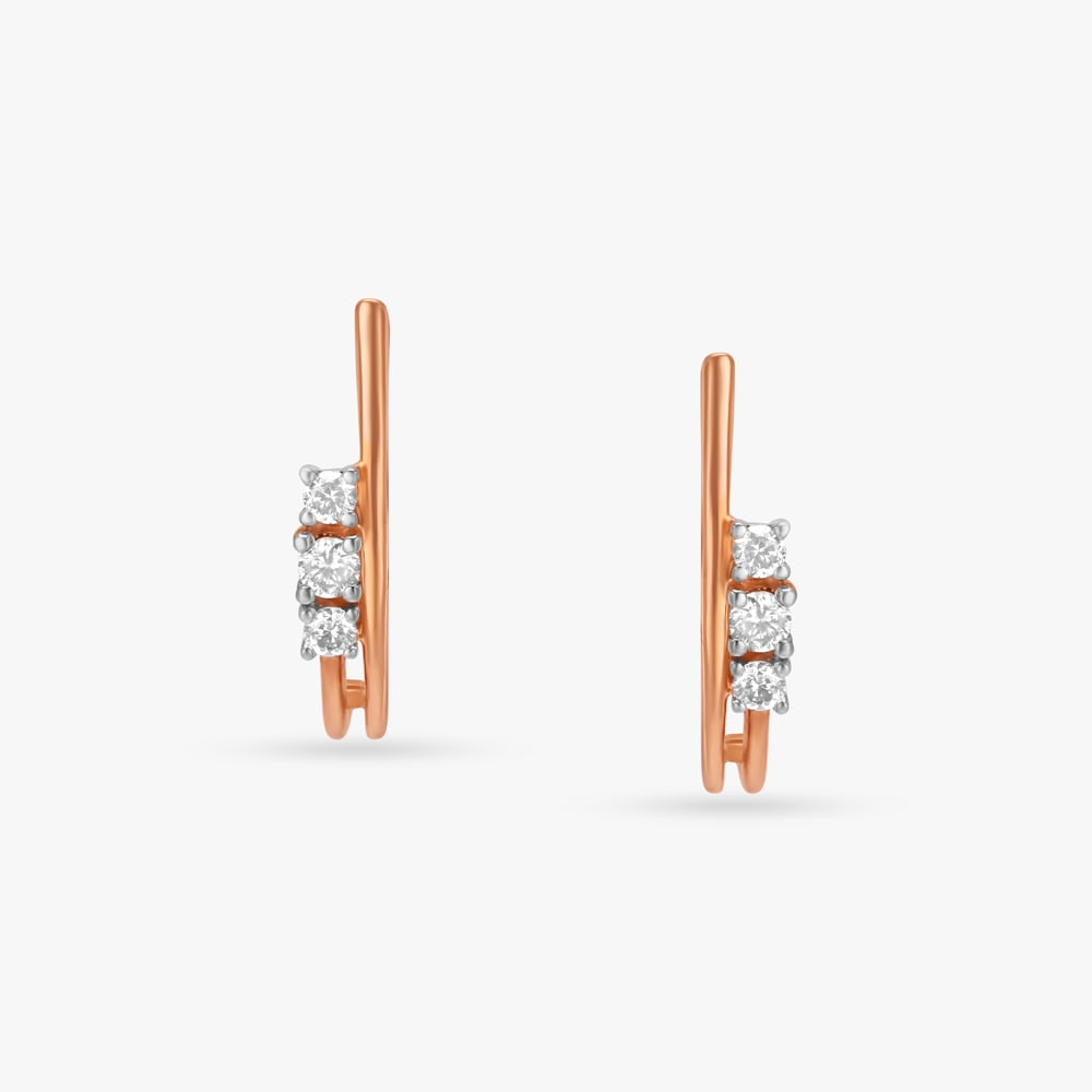 Chic Sparkle Diamond Hoop Earrings,,hi-res image number null
