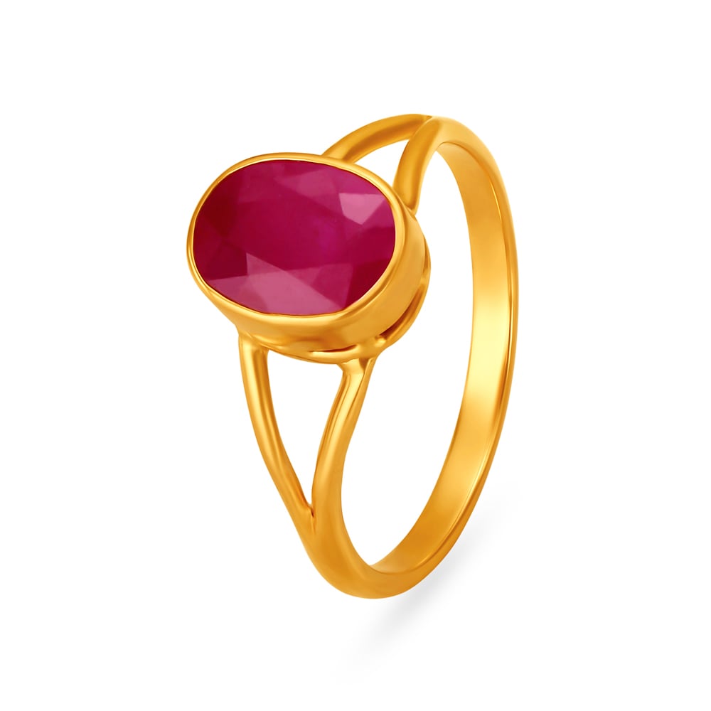 Ruby Solitaire Radiance Finger Ring