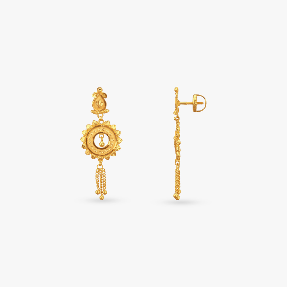

Radiant Bloom Gold Drop Earrings