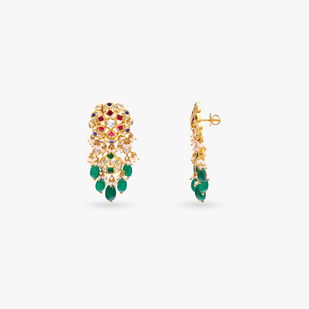 Majestic Verdure Gold Necklace Set,,hi-res image number null