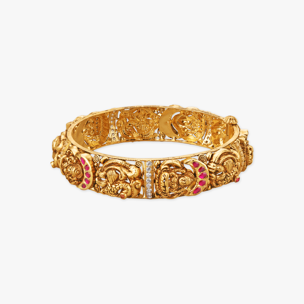 Heritage Emblem Gold Bangles,,hi-res image number null