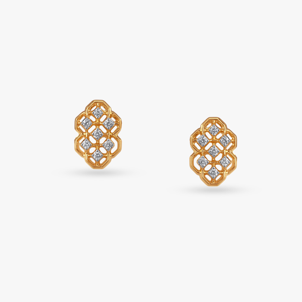 Hexa Spark Diamond Stud Earrings,,hi-res image number null