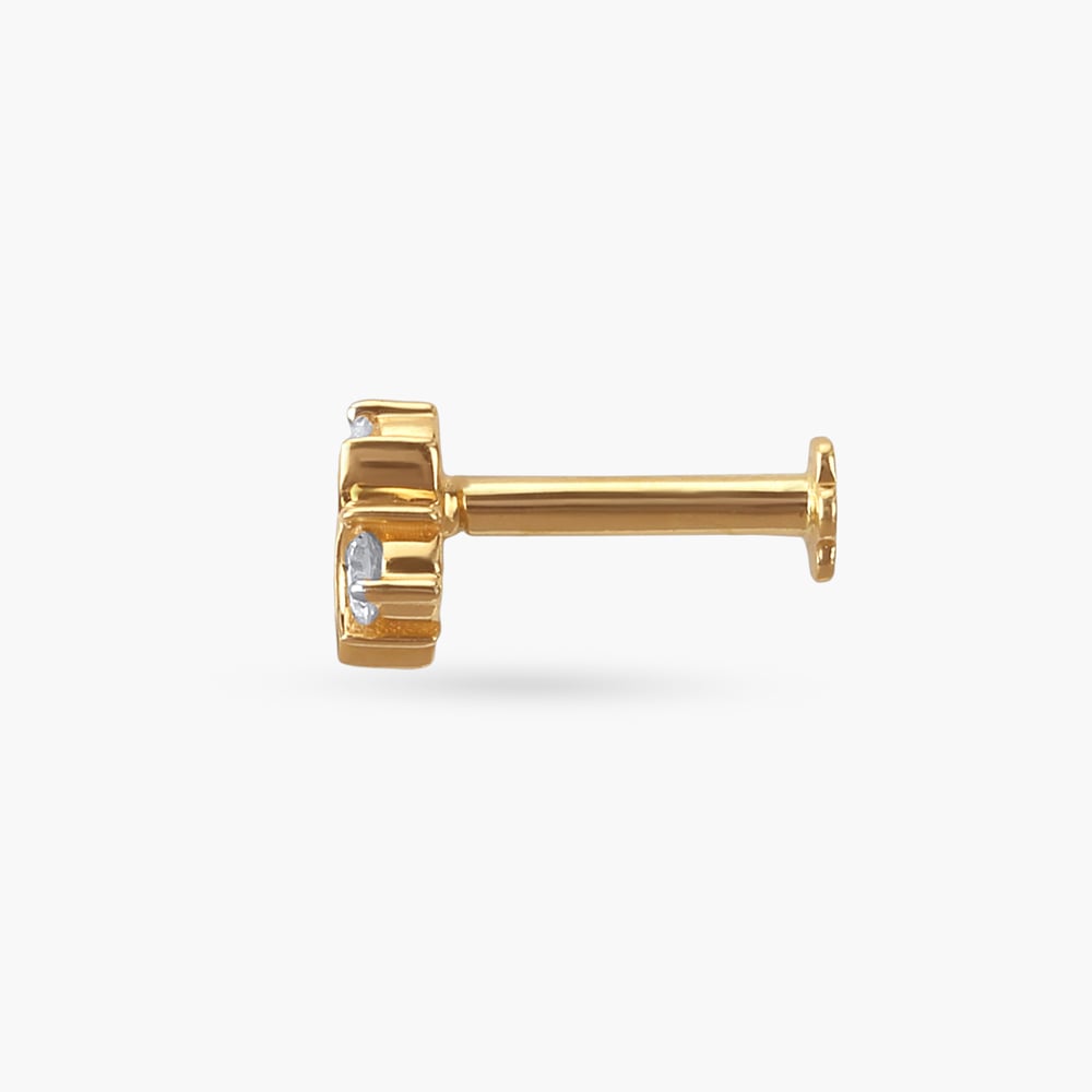 Triangular Gleam Diamond Nose Pin,,hi-res image number null