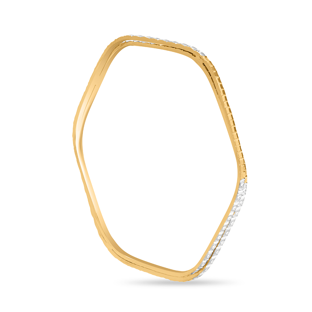 18 KT Yellow Gold Crossover Bangle