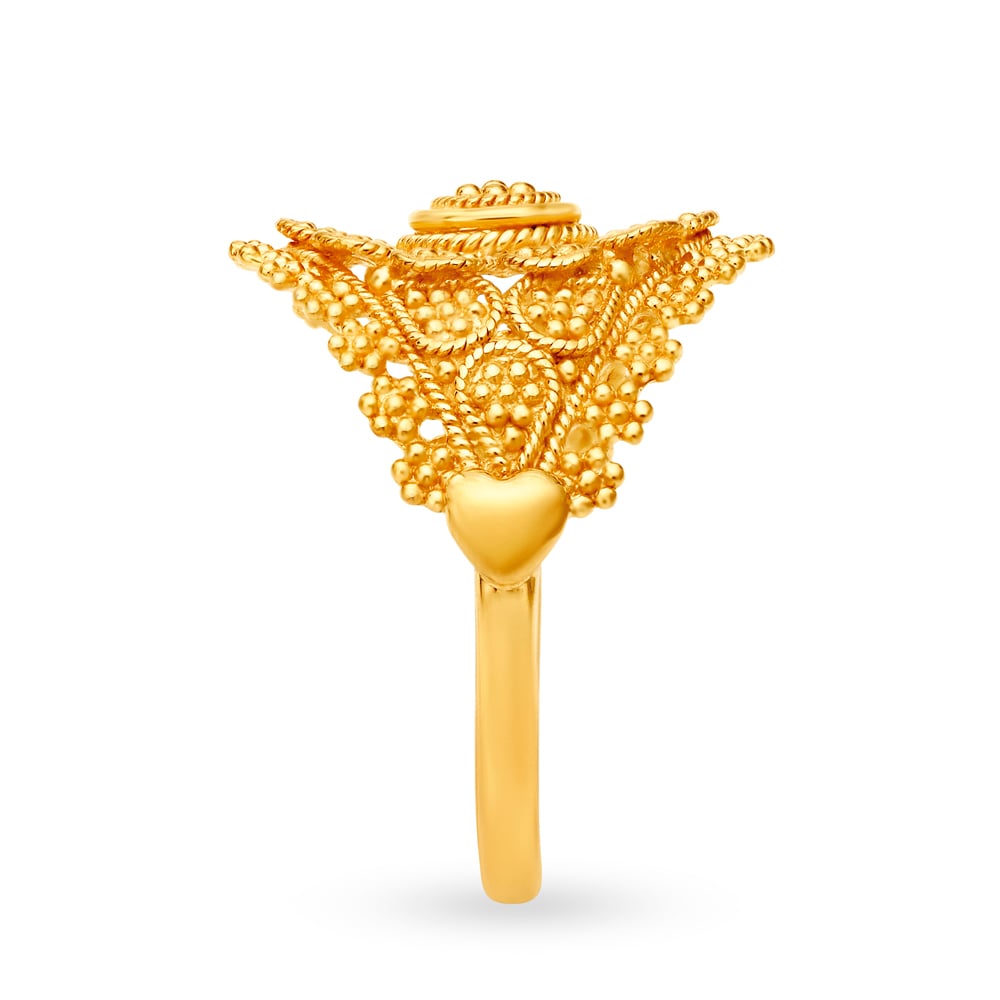 Majestic 22 Karat Yellow Gold Floral Statement Ring,,hi-res image number null