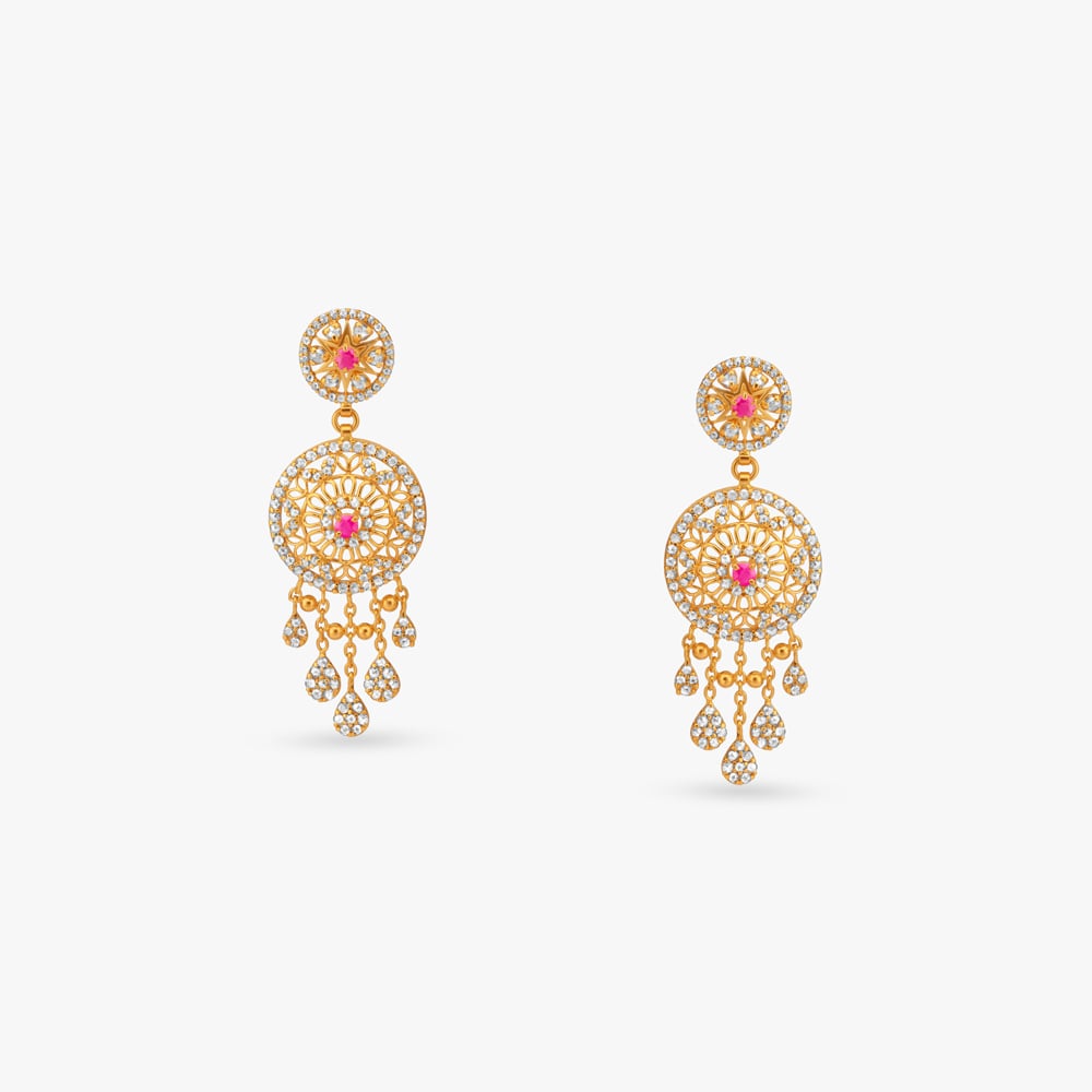 

Royal Radiance Open Polki Gold Drop Earrings