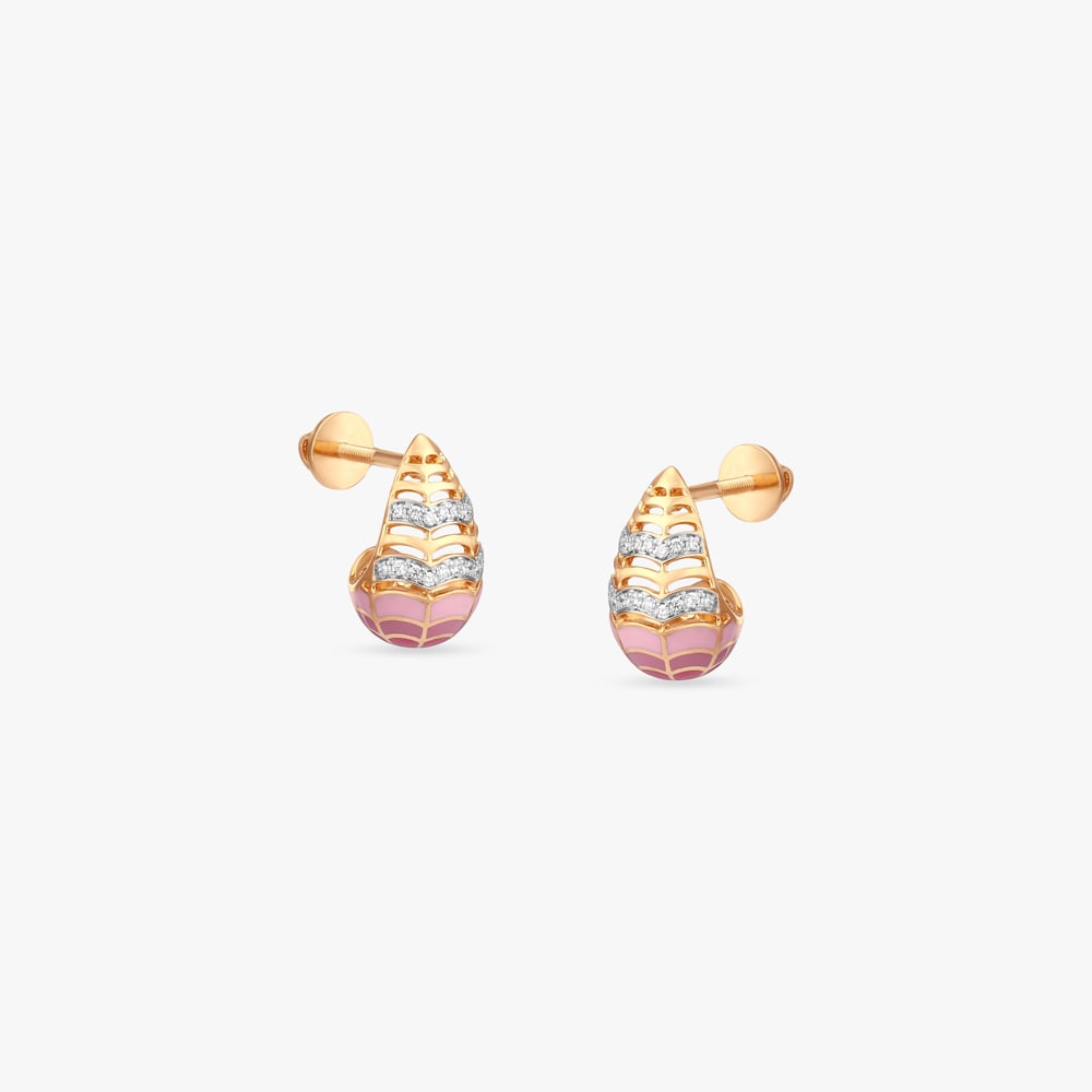 Blush Wave Diamond Hoop Earrings,,hi-res image number null