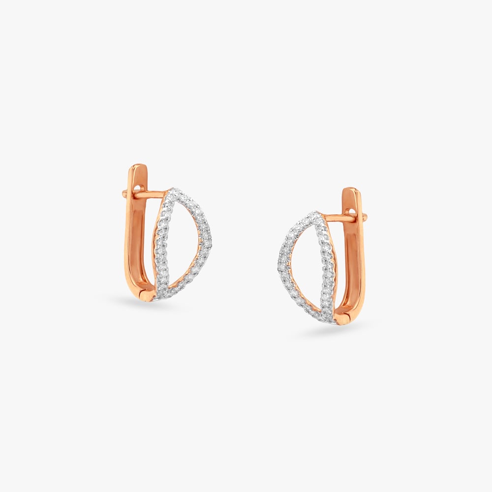 Halo Swing Diamond Hoop Earrings,,hi-res image number null